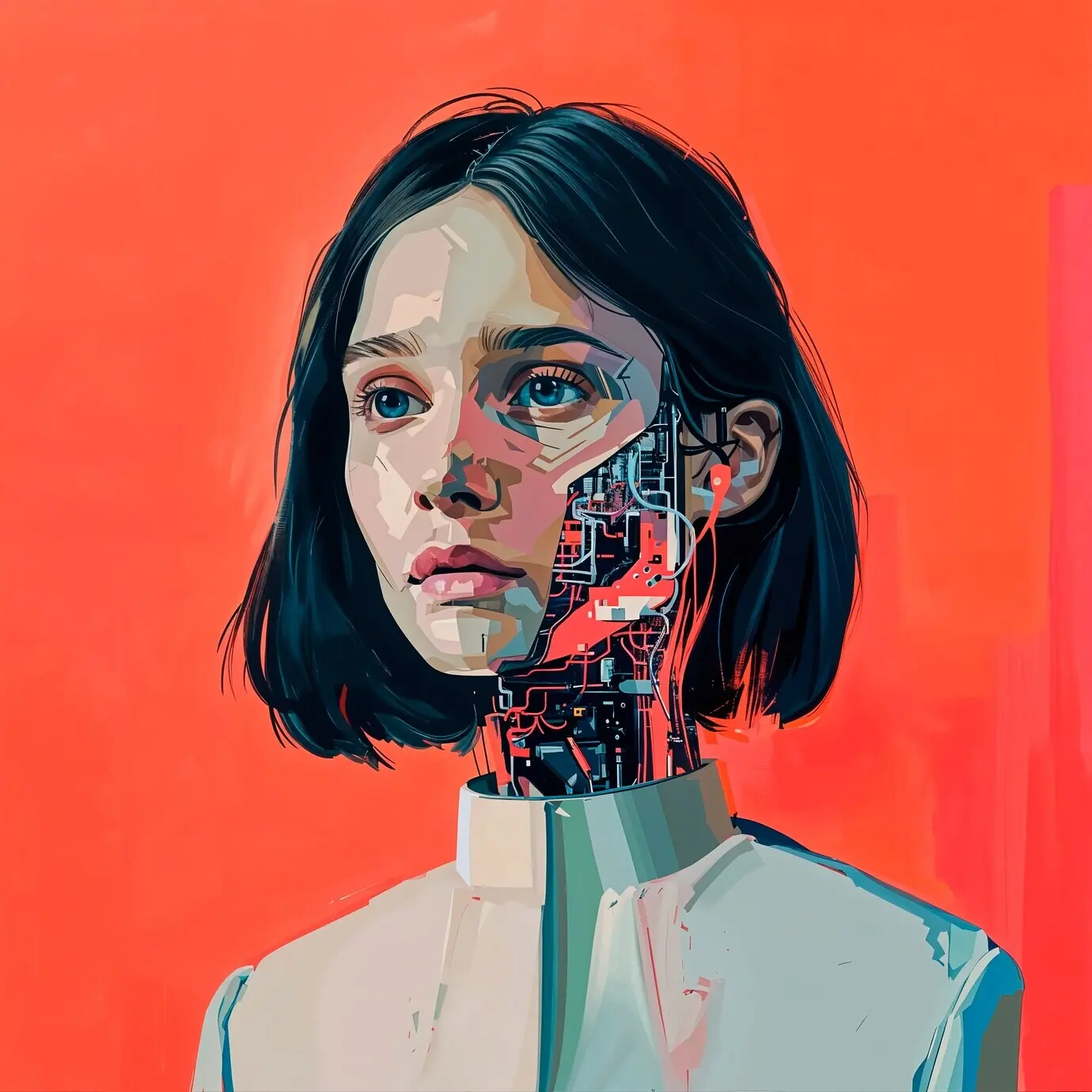 Digitale Kunst eines KI-Technologie-Hintergrunds