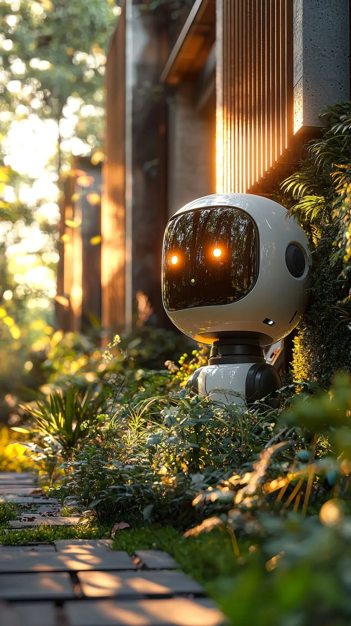 Blick auf einen Roboter bei der Pflege und Wartung von Gärten